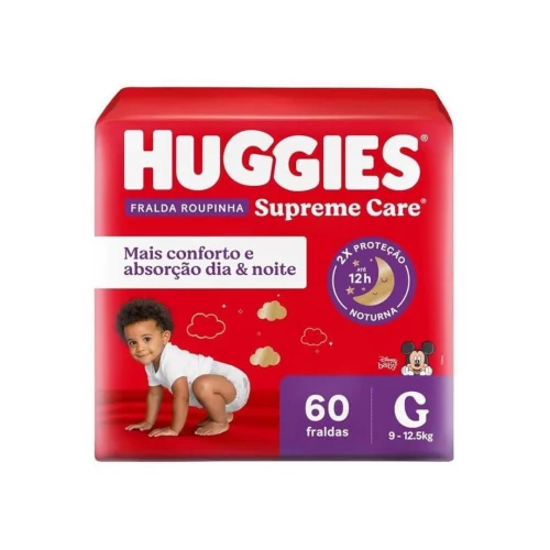 Fralda Huggies Supreme Care Roupinha G 60 unidades
