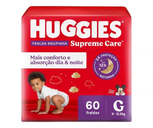 Fralda Huggies Supreme Care Roupinha G 60 unidades