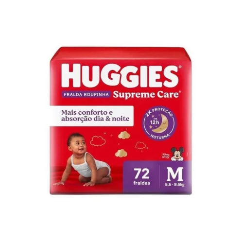 Fralda Huggies Supreme Care Roupinha M 72 unidades