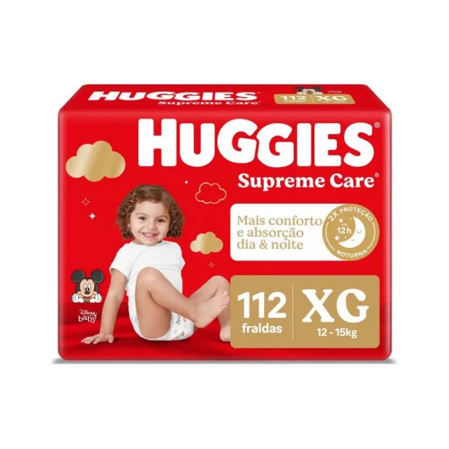 Fralda Huggies Supreme Care XG 112 unidades