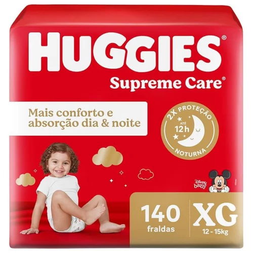 Fralda Huggies Supreme Care XG com 140 Unidades
