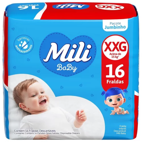 Fralda Mili Baby XXG com 16 Unidades