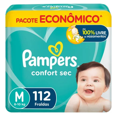 Fralda Pampers Confort Sec M 112 Unidades