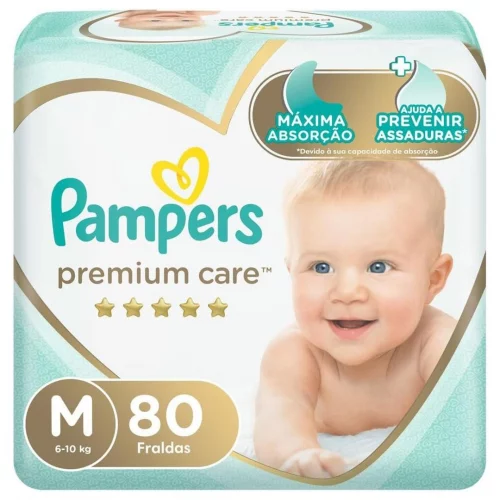 Fralda Pampers Premium Care M 80 Unidades (Fralda Fita)
