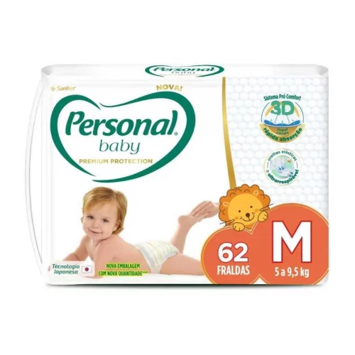 Fralda Personal Baby Premium Protection M 62 unidades