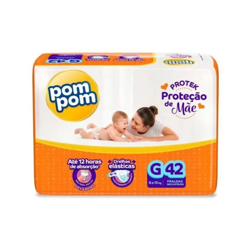Fralda Pom Pom Protek Proteção de Mãe G 42 unidades