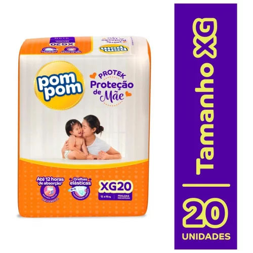 Fralda Pom Pom Protek Proteção de Mãe Mega XG 20 Unidades