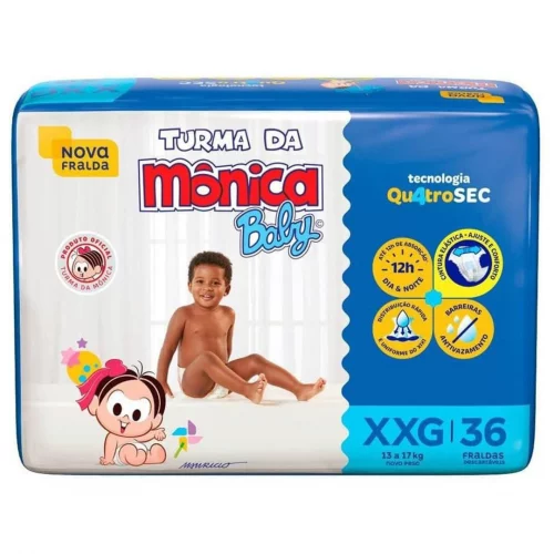 Fralda Turma da Mônica Baby Mega XXG 36 Unidades