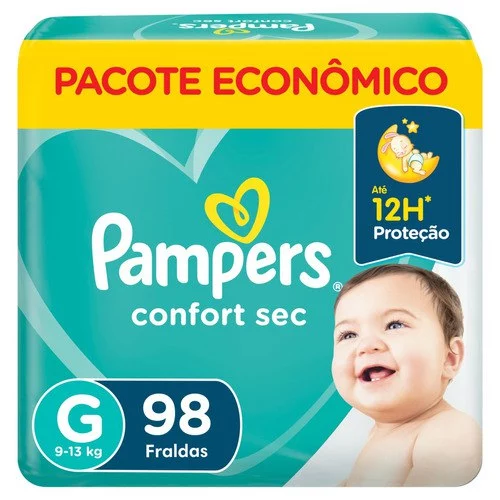 Fraldas Pampers Confort Sec G x 98 unidades