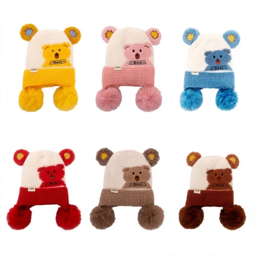 Gorro Touca Infantil Criança Menino Menina Tricotado Quente Fashion Para 3-9 anos KZ0326UR
