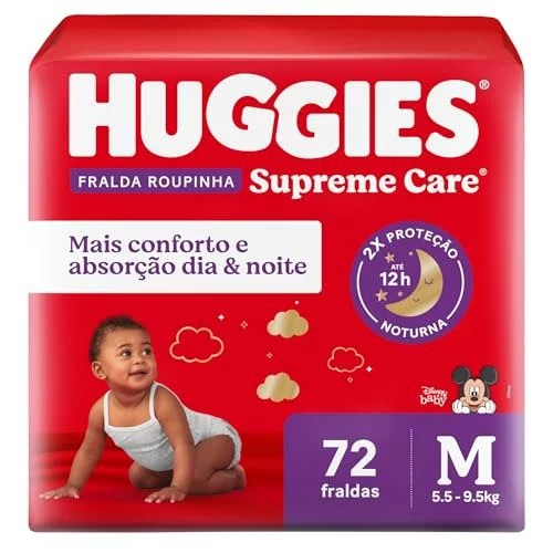 > 🛍️ Huggies Fralda Roupinha Supreme Care M 72 Un