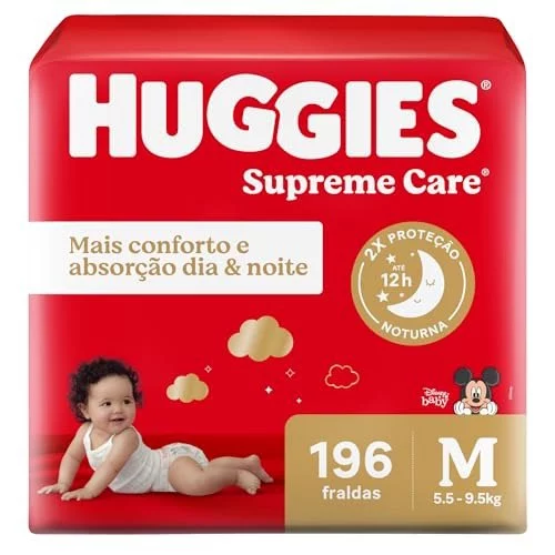 🤎 Huggies Fralda Supreme Care M 196 Un
