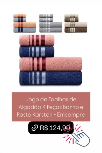 Jogo de Toalhas de Algodão 4 Peças Banho e Rosto Karsten - Emcompre
