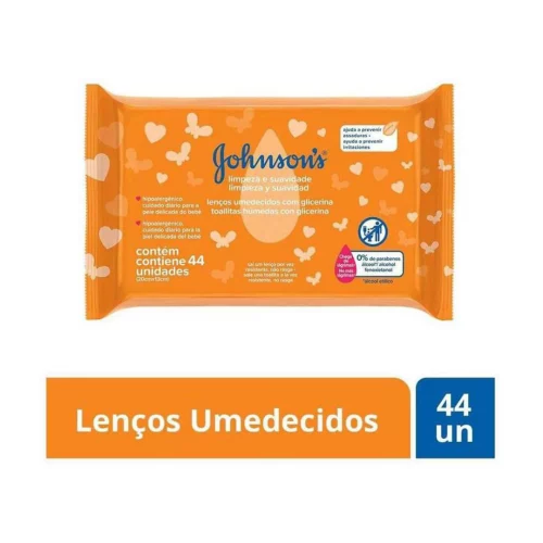 Johnson's Baby Lenços Umedecidos Limpeza e Suavidade,44un