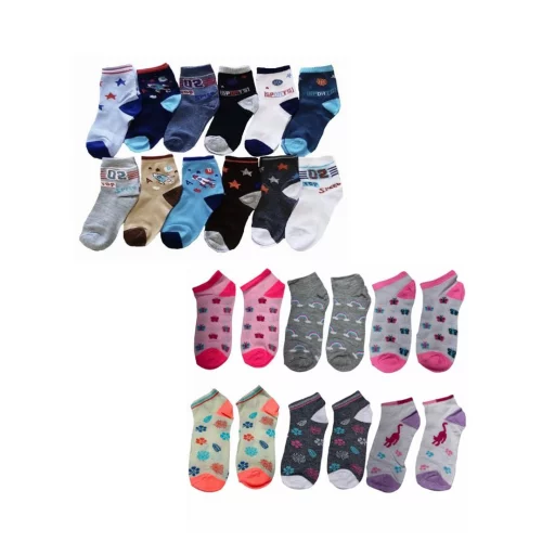 Kit 12 Pares de Meia Infantil Menino ou Menina 2 a 10 anos