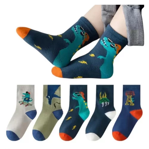 Kit 12 Pares de Meias Infantil Masculino Bebê Menino Antiderrapante com Estampas Divertidas