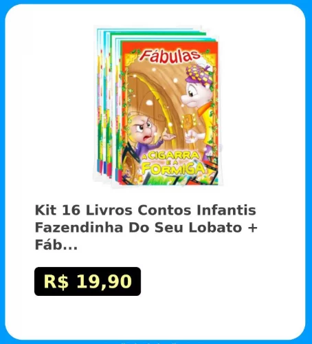 🛍Kit 16 Livros Contos Infantis Fazendinha Do Seu Lobato + Fábulas a Pronta Entrega