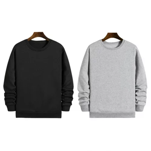 👉Kit 2 Blusa Gola Careca Redonda Masculino Liso Flanelado