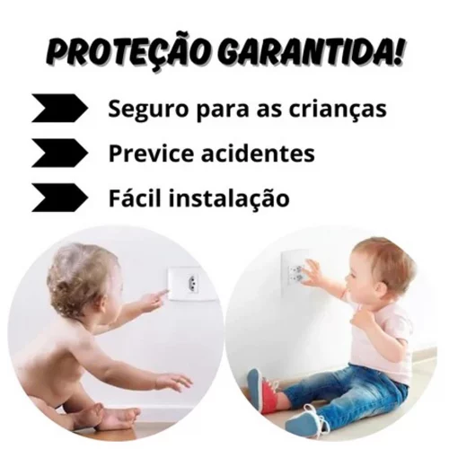 Kit 24 Protetor de Tomada Bebê Segurança Contra Choque Elétrico