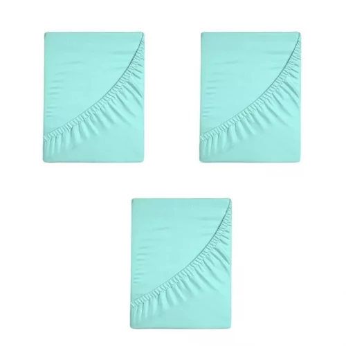Kit 3 Lençol de Berço Americano Percal 400 Fios - Somente Verde