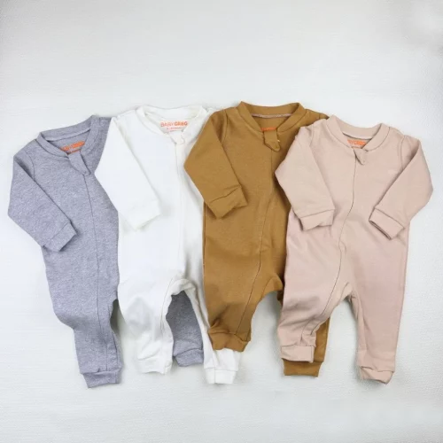 Kit 3 Macacão de Bebe Minimalista com Ziper Baby Greg - (0 a 9 meses) (RN/P/M/G)