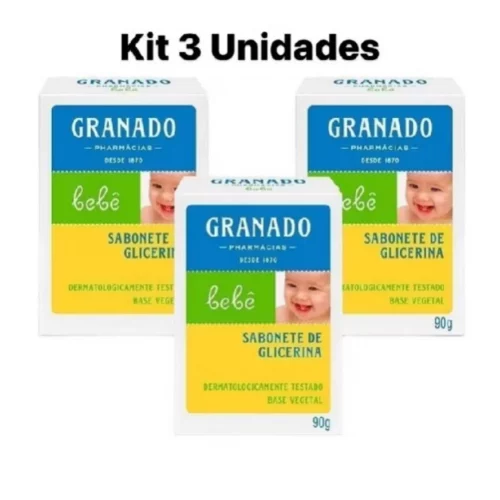 Kit 3 Unidades Sabonete De Glicerina Granado Bebê Tradicional 90g
