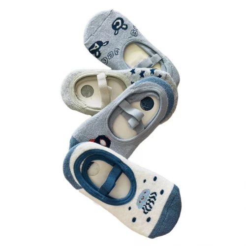Kit 4 Pares Meia menino Sapatilha Antiderrapante Infantil 0 Até 10 Anos CORES E/OU ESTAMPA SORTIDAS/ALEATÓRIA CAPADOCCI