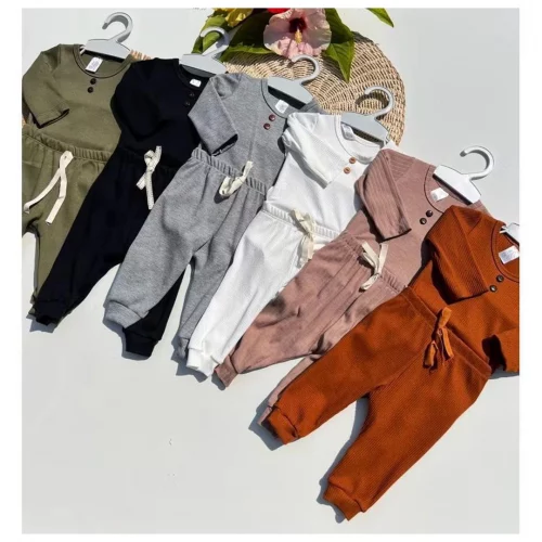 kit 4 Peças ,Body e calca Bebe Menina Menino para inverno manga longa