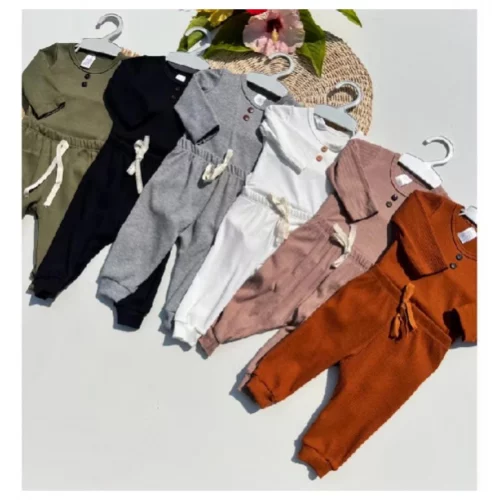 kit 4 Peças ,Body e calca Bebe Menina Menino para inverno manga longa