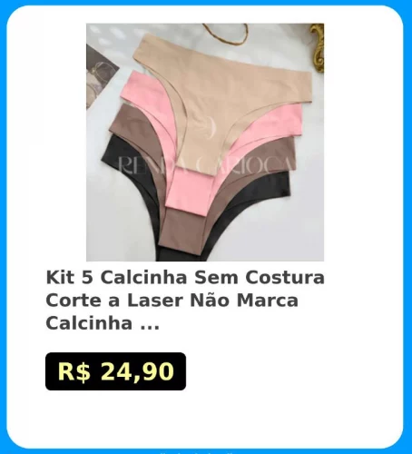 🛍Kit 5 Calcinha Sem Costura Corte a Laser Não Marca Calcinha Lisa Conforto