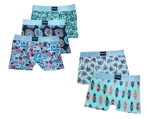 Kit 5 Cueca Infantil Box Estampada Romantic Conforto Respirável Tecido Flexível