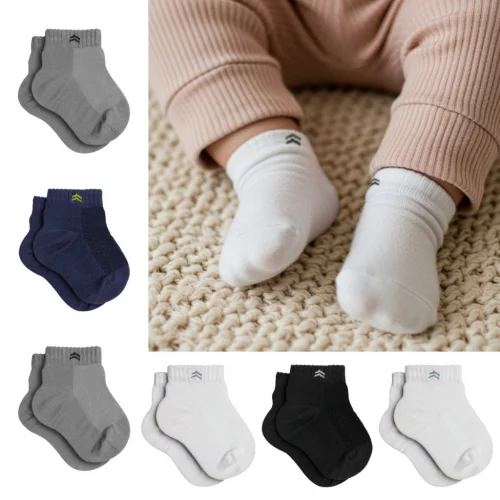 > Kit 6 Pares Meias Infantil Baby Up 02025 Algodão Cano Médio