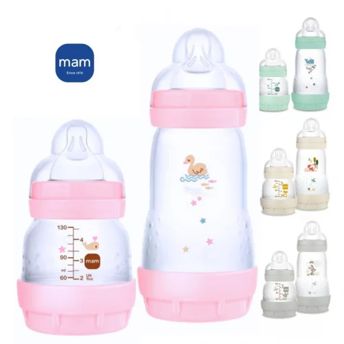 🛍️ Kit c/ 2 Mamadeiras MAM Easy Start Anticólica 130ml e 260ml/Variações Mamadeiras MAM 130ml UNITÁRIAS