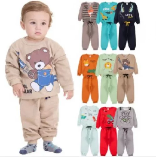 Kit Sortido 6 Peças Moletom Roupa De Bebê Menino Infantil Inverno Ou 2 Peças Moletom Roupa Conjunto Frio