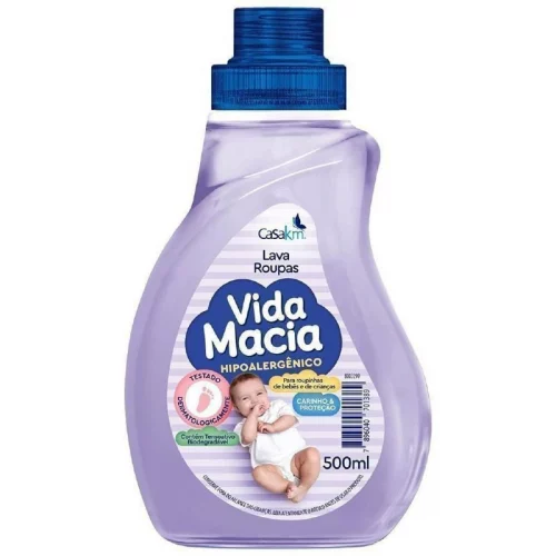 Lava Roupas Líquido Vida Macia, Casa Km, 500ml