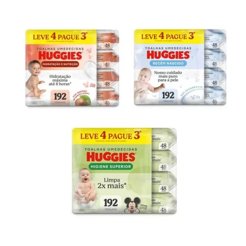 Lenço Umedecido Huggies 192 unidades