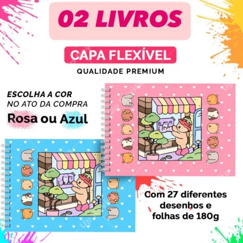 Livro De Colorir BOBBIE GOODS Com 27 Desenhos Exclusivos Folha Grossa 180g Capa Premium Flexível