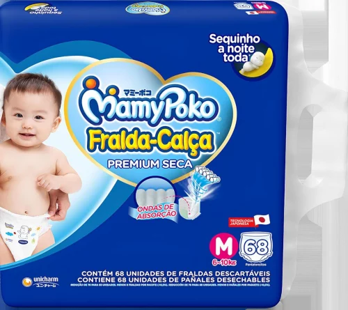 MamyPoko Fralda-Calça Premium Seca M 68 Unidades