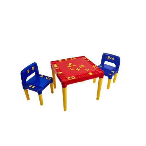 Mesa Mesinha Infantil Didática Educativa Com 2 Cadeiras