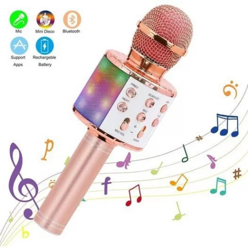 🛍️ Microfone Infantil de Karaoke Microfone de Brinquedo Sem Fio Bluetooth Efeito Voz Modo Gravação Função Selfie