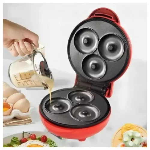 Mini Máquina de Donuts Elétrica 3 Furos - Cozimento Rápido 110V