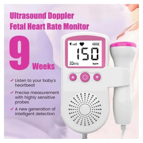Monitor De Frequência Cardíaca Para Bebês Uso Doméstico Display De Gravidez Detector De Som Fetal Bebê