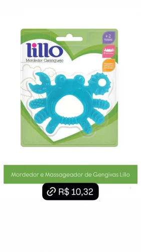 Mordedor Bebê Massageador de Gengivas Caranguejo Azul Lillo