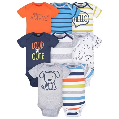 Onesies Brand Kit com 8 Bodies de Manga Curta, Meninos - Tam 3-6m
