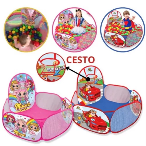 Piscina De Bolinha Com Cesto Telada Retrátil 90 Cm Diâmetro Menina Menina🧡