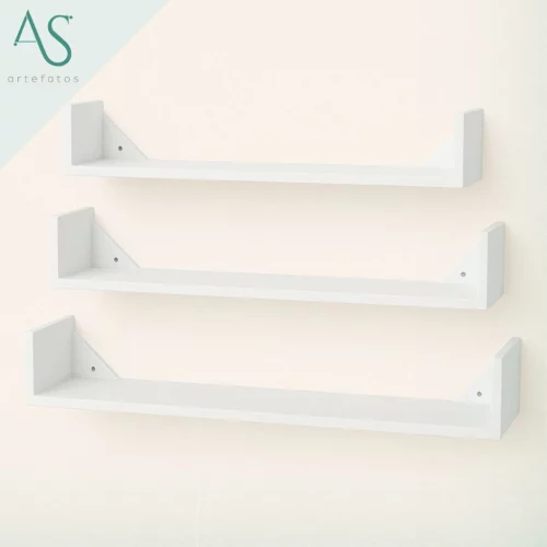 🔥Prateleira Mdf Branca para Quarto Sala Kit 3