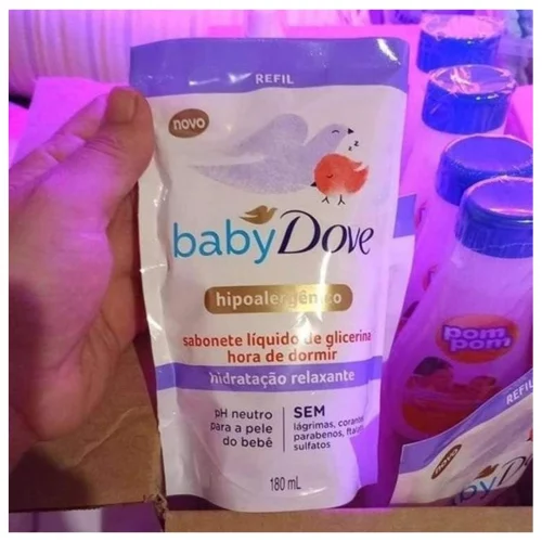 Sabonete Líquido de Glicerina Hidratação Relaxante Dove Baby Hora de Dormir Sachê 180ml Refil, Baby Dove