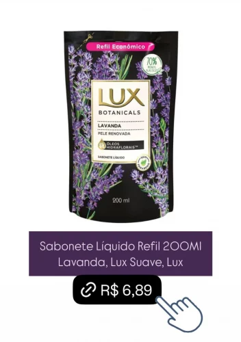Sabonete Líquido Refil 200Ml Lavanda, Lux Suave, Lux