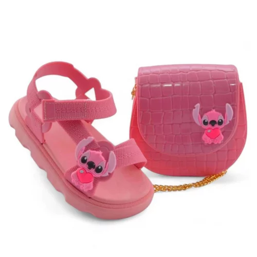 Sandália Baby Feminina + Bolsa Infantil Kit Confortável e Barato