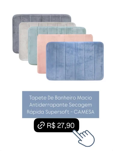 Tapete De Banheiro Macio Antiderrapante Secagem Rápida Supersoft - CAMESA